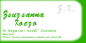 zsuzsanna koczo business card